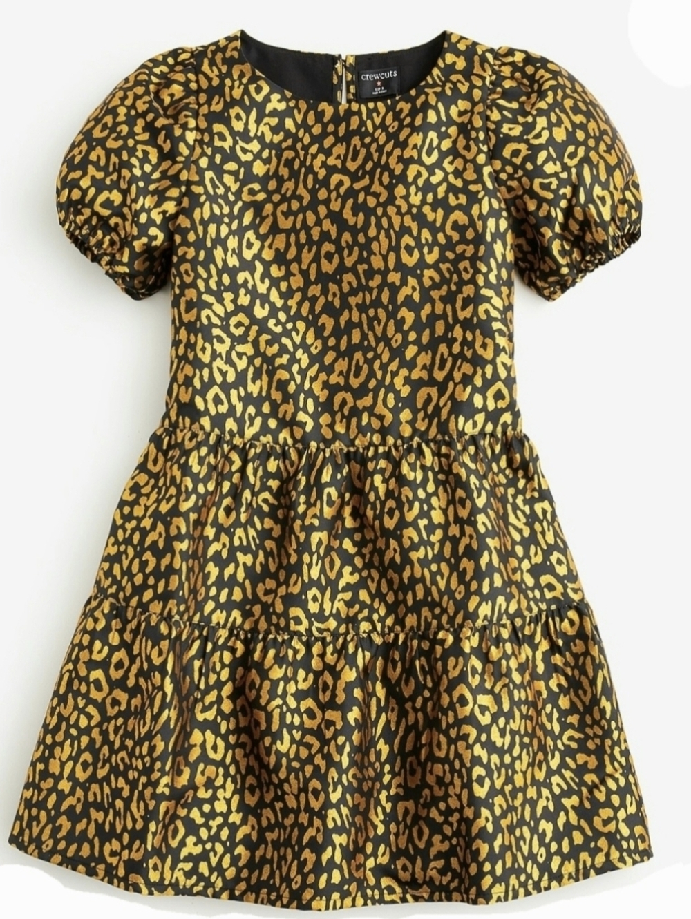 J.Crew Girls Jacquard Dress In Metallic Leopard Size 7 Yrs